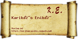 Karikás Enikő névjegykártya